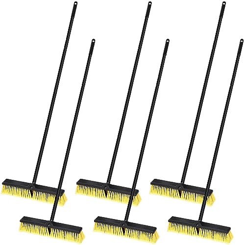 6 Pack 18 Inch Push Broom Bulk (Yellow)