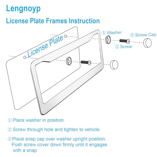 2PCS Chrome License Plate Frame (wide silver)