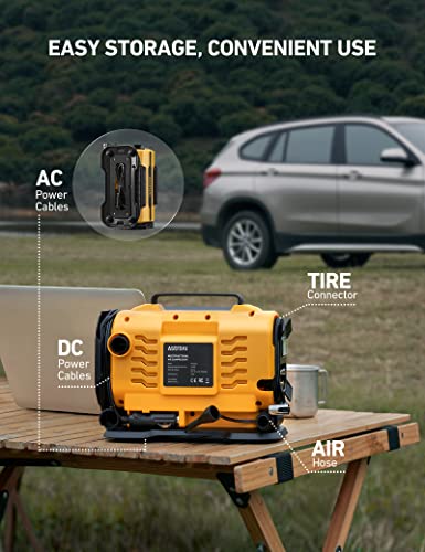Tire Inflator Portable Air Compressor (Standard / Light Yellow)