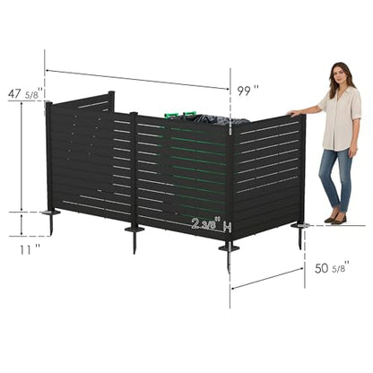 50" W x 48" H Outdoor Privacy Screen with Aluminum Posts (4 Panels/DarkGray)