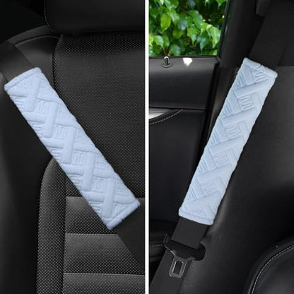 2 Pack Universal Car Shoulder Strap Pads Cover for A More Comfortable Driving (Pale Blue)