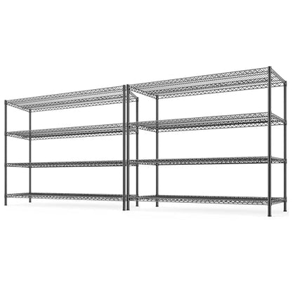 2560LBS Storage Shelves 55.5"W Metal Shelving Unit 4 Tier Wire Shelving Commercial Adjustable Garage Shelving Heavy Duty for Storage Rack for Pantry (55.5"H x 55.5"W x 18"D)