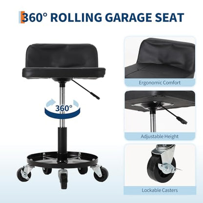 Garage Stool 16” (Black-1)