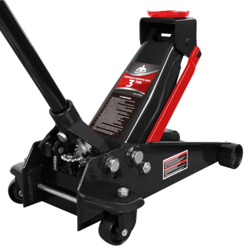Floor Jack 3 Ton Capacity Fast Lift Service Jack Steel Heavy Duty Hydraulic Car Jack Black (3 Ton Fast Lift / Black)