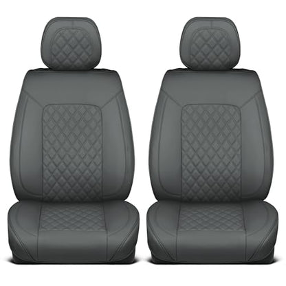 Curated Ashen Napa Leather Seat Covers for Cars & SUVs (Gray (Ashen) / Front Seats)