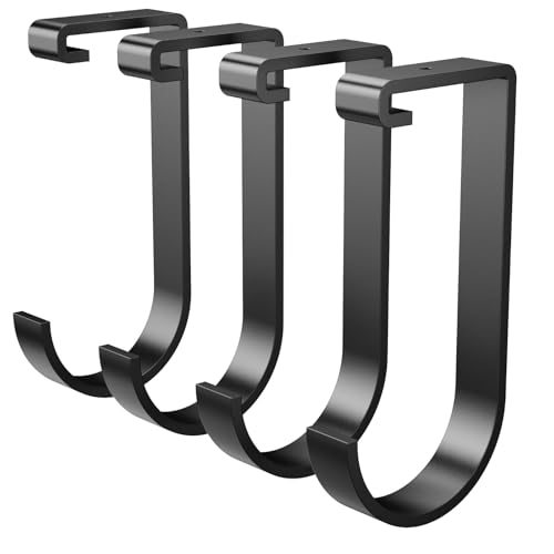 Heavy-Duty 4-Pack Overhead Garage Ceiling Storage Hooks, Add-On Storage Flat Hook Accessory for Hanging Bikes and More, Supports Up to 53lbs