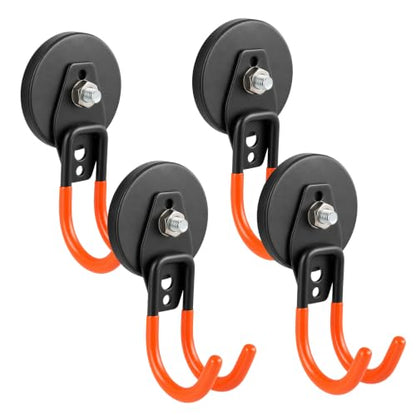 Heavy Duty Magnetic Garage Hooks (Orange)