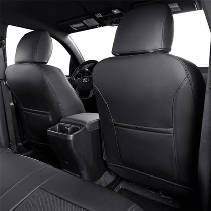 Custom Fit Tacoma Car Seat Covers for Toyota Tacoma 2016 2017 2018 2019 2020 2021 2022 2023 Access Cab (Leather (Black) / 2016-2023 Full Set Access Cab,2DR)