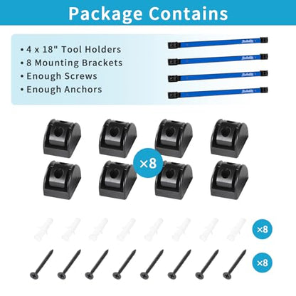 4 Pieces 18" Magnetic Tool Holder Strip (Blue 4PC / 18")