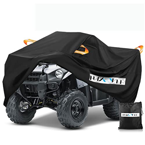 ATV Cover Waterproof for Polaris Sportsman Yamaha Grizzly Honda FourTrax Kawasaki KFX Wheel Car with Air Vents Reflective Strips and Buckle Straps Length up to 83 inches (XL:83*48*45 Inch / Black)