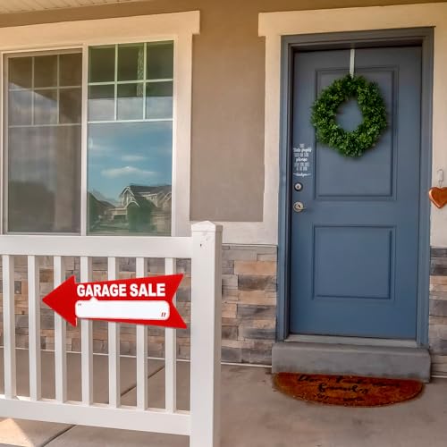 12 Pcs Garage Sale Signs with Stakes Double Sided (Red and White)