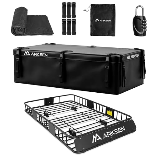 64" x 39" x 6" Roof Rack Basket with Extension&Waterproof Bag (64" Cargo Rack w/ Cargo Bag)