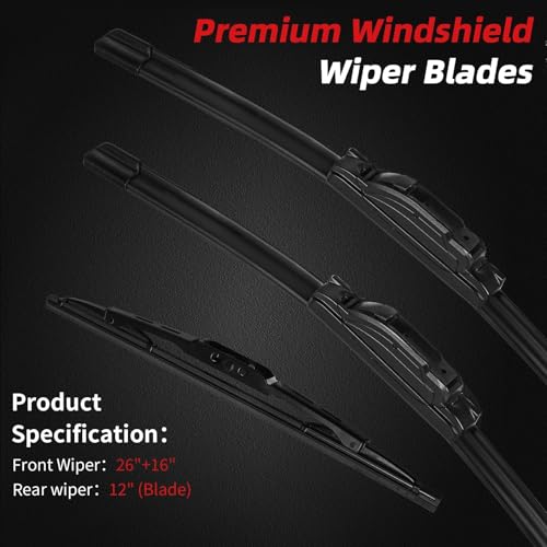 Windshield Wiper Blades Replacement for Honda CRV CR (26"+16"+12"(Set of 3))