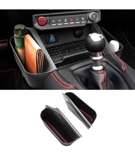 2Pack) 2024 2025 2026 Mustang Center Console Organizer Side Hook-Over, for Ford Mustang All Trims (EcoBoost/GT/Dark Horse), Durable&Anti-Slip ABS Console Tray 2025 2026 Mustang Accessories (Black - Side)