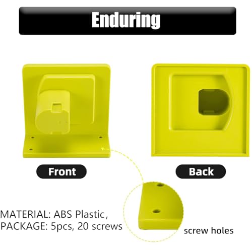 5 Pack Tool Holder Compatible with Ryobi 18V Wall Mount Plastic (5 Pack)