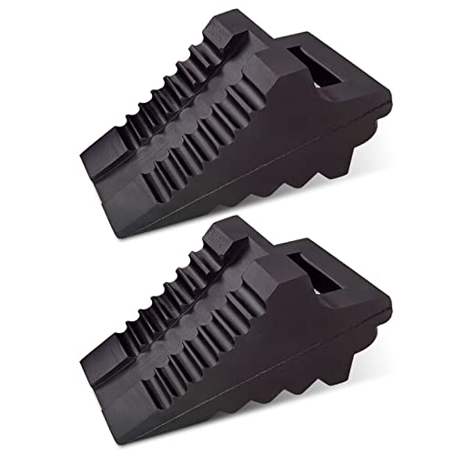Solid Rubber Wheel Chocks Heavy Duty Trailer Chock (2 Pc Medium)