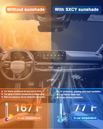 for 2025 2026 Kia K4 Windshield Sunshade for 2026 Kia K4 Accessories Sunshade Foldable Sun Shield 2025 K4 Sunshade Sun Protector Front Windows Sun Protection Block UV Rays (2025 2026 Kia K4)