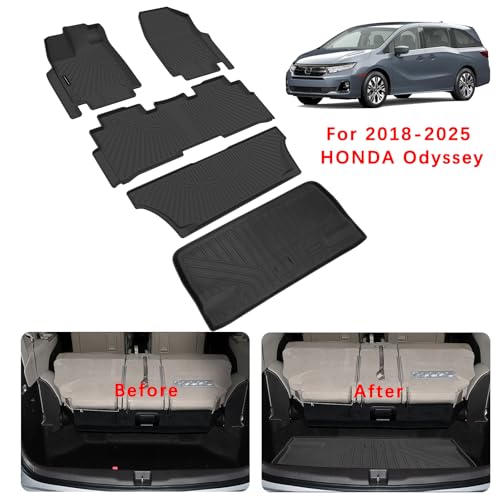 Floor Mats & Trunk Mats for Honda Odyssey 2018 (2018-25|For Odyssey|Full Set)