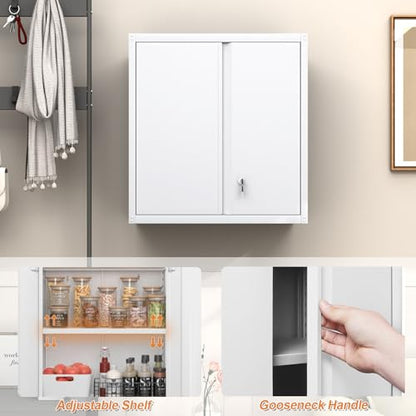 Metal Wall Cabinet (28"H / White)
