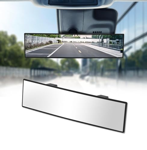 Panoramic Car Rear View Mirror Universal Extender Convex 12 Inch (12 Inch & Chrome)