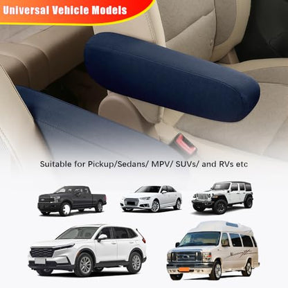 2PC Car Front Seat Armrest Covers (Navy Blue-2PC)