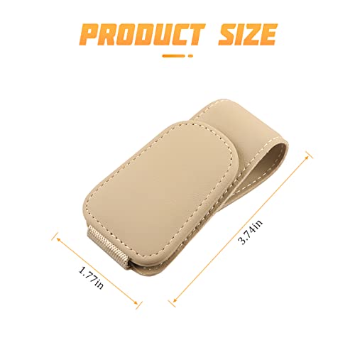 Sunglasses Holders for Car Sun Visor (1 Pack / Beige/Leather)
