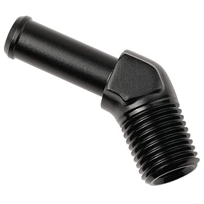 1 4 NPT Male to 3 (1/4 NPT to 3/8 Barb / Black - 45 Degree)