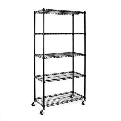 UltraDurable 5 (Black / 5-Tier Shelving, 36" W x 18" D)