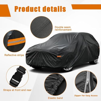 7 Layers Waterproof Car Cover for Chrysler Voyager (PE-Black / Custom Fit Chrysler Voyager/Pacifica)