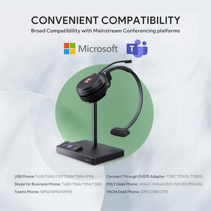 WH62 Mono Wireless DECT Headset for IP Phone & PC (WH62 Mono Teams)