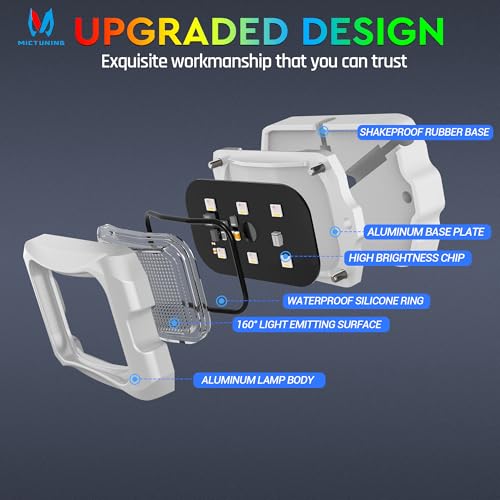 C2 MAX 8 Pods RGB+IC Chasing Rock Lights with White Housing (8 Pods With White Housing Kit)