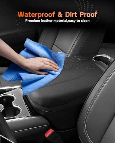 for 2025 2026 Chevrolet Suburban Center Console Cover Armrest Box Cover for Suburban (Suburban Thin Black Leather)
