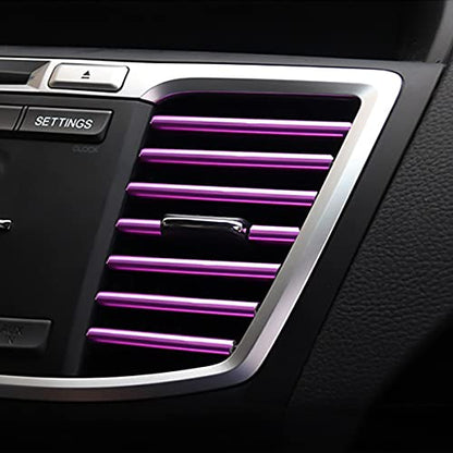 20PCS Waterproof Bendable Car Air Vent Trim Strips (Purple)