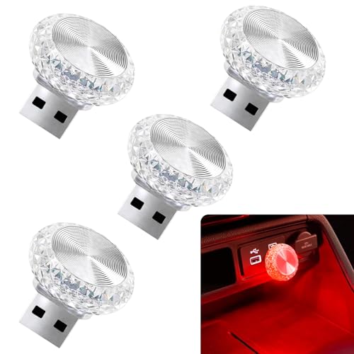 4PCS USB LED Car Interior Atmosphere Lamp (Red)