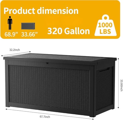 320 Gallon Resin Deck Box (Black / 320 Gallon)