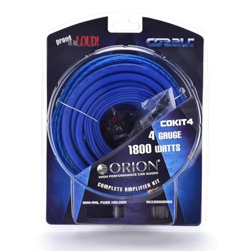 CBA2000.1D Monoblock Class D Amp & COKIT4 4GA Wiring Kit Bundle (GREY / 1-Ch 2000W + Amp Kit)