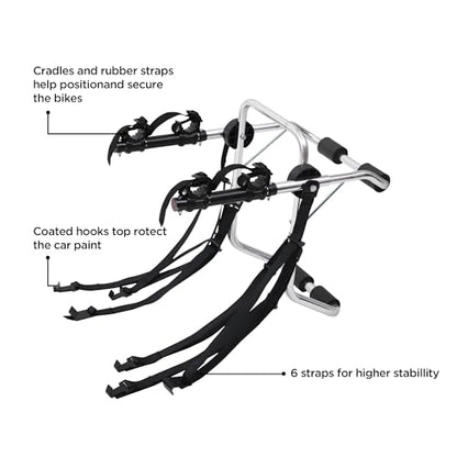 Aluminum 2 Bike Rack (2-Bike Rack+70LBS+Aluminum (Trunk Mount))