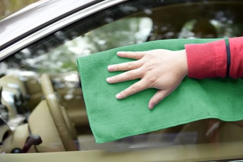 Microfiber Cleaning Cloths (Pack of 48 - 16x16 Inches / Green)