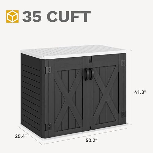 35 Cu Ft Storage Shed with Unique X (X-Shaped-35 Cu Ft / Dark Gray)