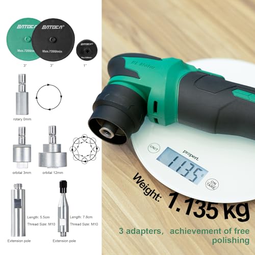 S4 Cordless Car Buffer Polisher Rotary Polisher & Dual Action Polisher with 2pcs 12V 2.5Ah Batteries 1&3inch Mini Car Detailing Polishing Kit (S4 Simplified set)