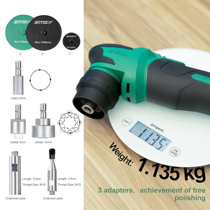 S4 Cordless Car Buffer Polisher Rotary Polisher & Dual Action Polisher with 2pcs 12V 2.5Ah Batteries 1&3inch Mini Car Detailing Polishing Kit (S4 Simplified set)