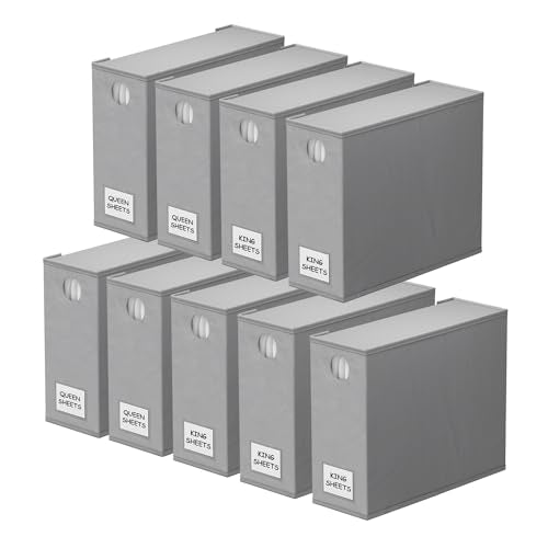 9 Pack Bed Sheet Organizers and Storage (9 pcs / Gray)