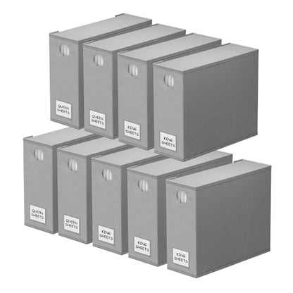 9 Pack Bed Sheet Organizers and Storage (9 pcs / Gray)