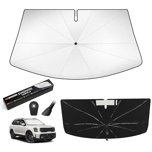 Windshield Sun Shade Umbrella Compatible with Kia Telluride 2020 (For Kia Telluride 2020+)