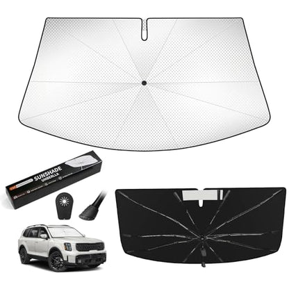 Windshield Sun Shade Umbrella Compatible with Kia Telluride 2020 (For Kia Telluride 2020+)