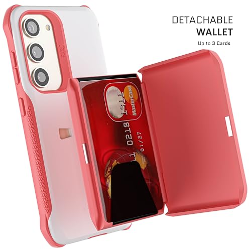 EXEC Galaxy S23 Case Wallet for Women Girls with Detachable Magnetic Credit Card Holder Supports Wireless Charging Protective Phone Cover Designed for 2023 Samsung Galaxy S23 (Galaxy S23 / Pink)
