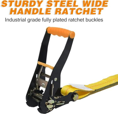 Car Hauler Tie Down Straps 4 (Classic Yellow)