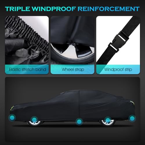 Car Cover Waterproof All Weather for Automobiles (A4 Fit Seden Length 199 to 208 inch)