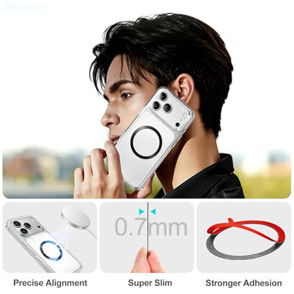 for MagSafe Metal Ring Stickers (Upgraded 2 Black)