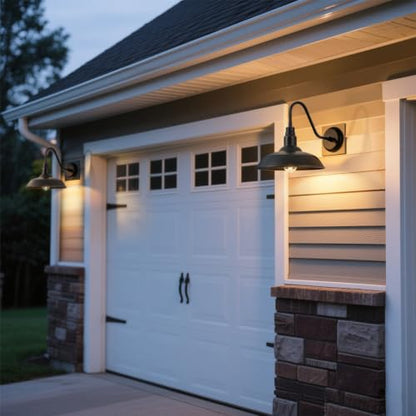 Gooseneck Outdoor Light Fixture (Bronze / 10" Dome)